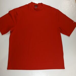 Nike Golf Dri-Fit UV Mock Neck Short Sleeve Shirt Performance Red Men's XXL